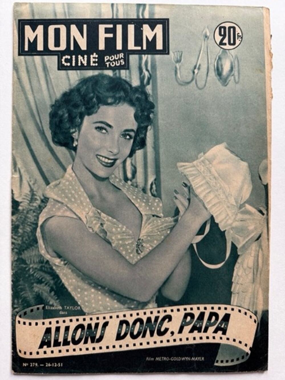 Gorgeous French 1951 Elizabeth Taylor Magazine Father of the Bride Cleopatra